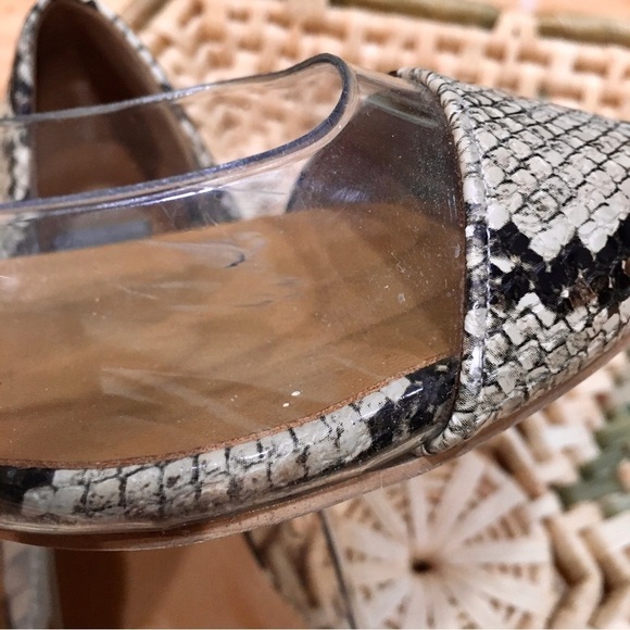 GRISE LE TALON snakeskin clear flats. Made in Japan size 23 - Picture 2 of 7